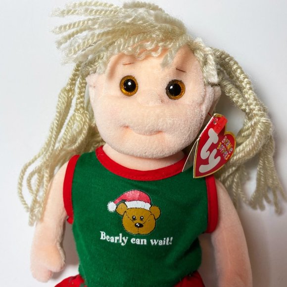 TY Beanie Boppers Jolly Janie - Christmas Collectible Plush Retired 2002 - Picture 2 of 4